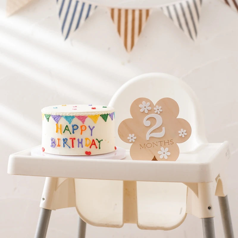 Carte en Bois Anniversaire Bébé